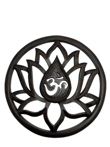 ZenN Plaque Lotus With Om Burn Finishing Light Brown