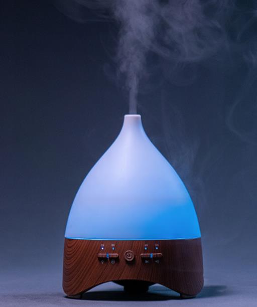 ZenN Electric Aroma Diffuser 100Ml 7W Dark Wood Seven Chakra Colo Mist Capacity: 30Ml/H Including Adaptor & Measuring Cup