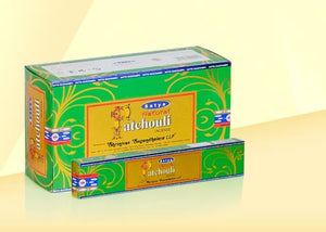 Satya "Nag Champa" Patchouli Natural Incense Sticks 15G 15 G/ Pack 12 Packs/ Box & Total 180G