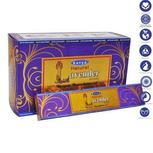 Satya "Nag Champa" Lavender Natural Incense Sticks 15G 7.8" 15 G/ Pack 12 Packs/ Box & Total 180G