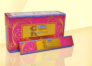 Satya "Nag Champa" Rose Natural Incense Sticks 15G 15 G/ Pack 12 Packs/ Box & Total 180G