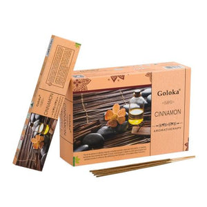 Goloka - Aid Charity while Enjoying Quality Aroma Cinnamon Incense Sticks 15G 7.8" 15G/ Pack 12 Packs/ Box