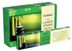 Goloka - Aid Charity while Enjoying Quality Aroma Lemongrass Incense Sticks 15G 15G/ Pack 12 Packs/ Box