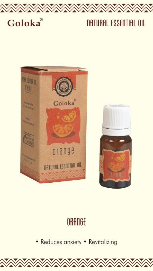 Goloka - Aid Charity while Enjoying Quality Orange Natural & Undiluted Essential Oil 10Ml 10Ml/ Bottle 12 Bottles/ Box