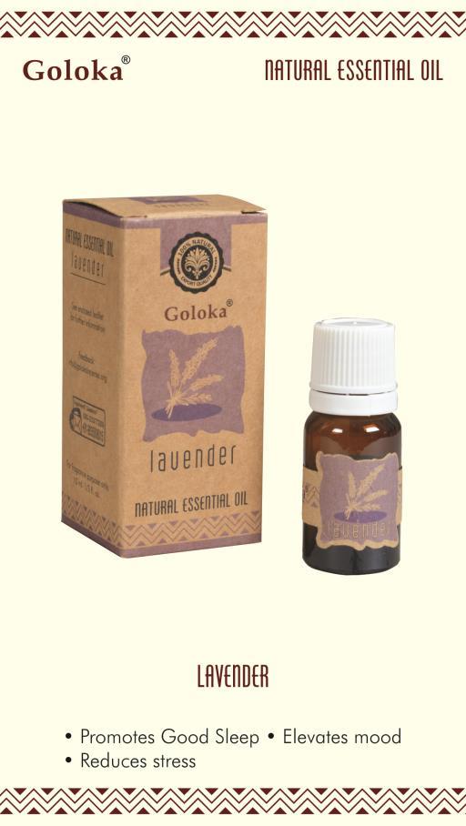 Goloka - Aid Charity while Enjoying Quality Lavender Natural & Undiluted Essential Oil 10Ml 10Ml/ Bottle 12 Bottles/ Box