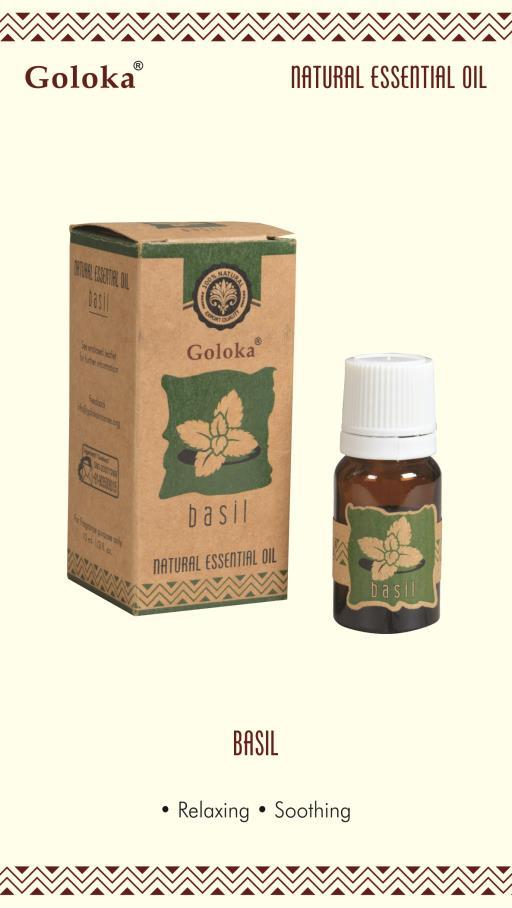 Goloka - Aid Charity while Enjoying Quality Basil Natural & Undiluted Essential Oil 10Ml/ Bottle 12 Bottles/ Box