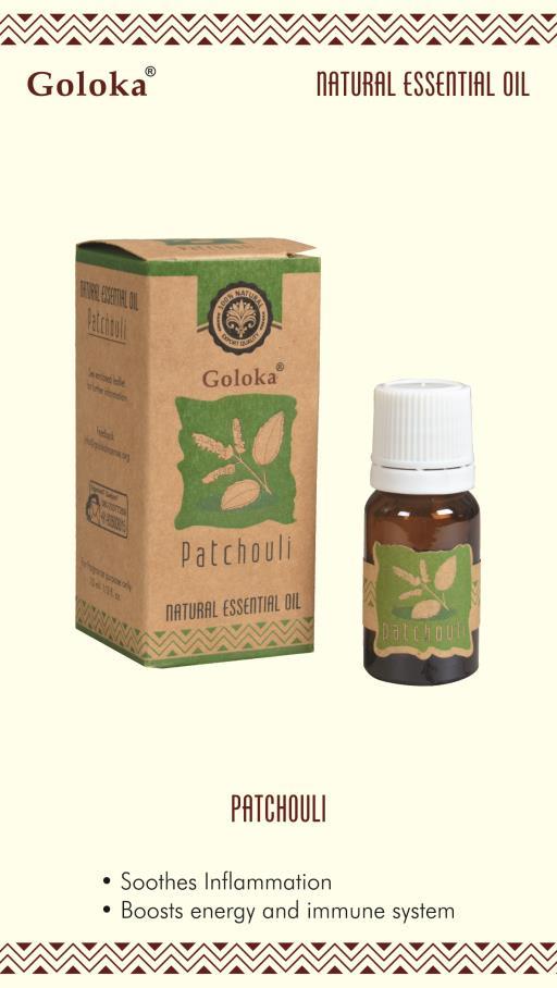 Goloka - Aid Charity while Enjoying Quality Patchouli Natural & Undiluted Essential Oil 10Ml 10Ml/ Bottle 12 Bottles/ Box