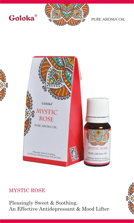 Goloka - Aid Charity while Enjoying Quality Mystic Rose Aroma Oil 10Ml/ Bottle 12 Bottles/ Box