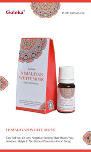 Goloka - Aid Charity while Enjoying Quality Himalayan White Musk Aroma Oil 10Ml 10Ml/ Bottle 12 Bottles/ Box