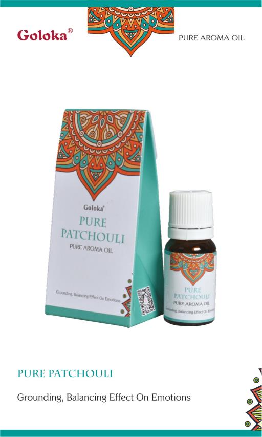 Goloka - Aid Charity while Enjoying Quality Pure Patchouli Aroma Oil 10Ml 10Ml/ Bottle 12 Bottles/ Box