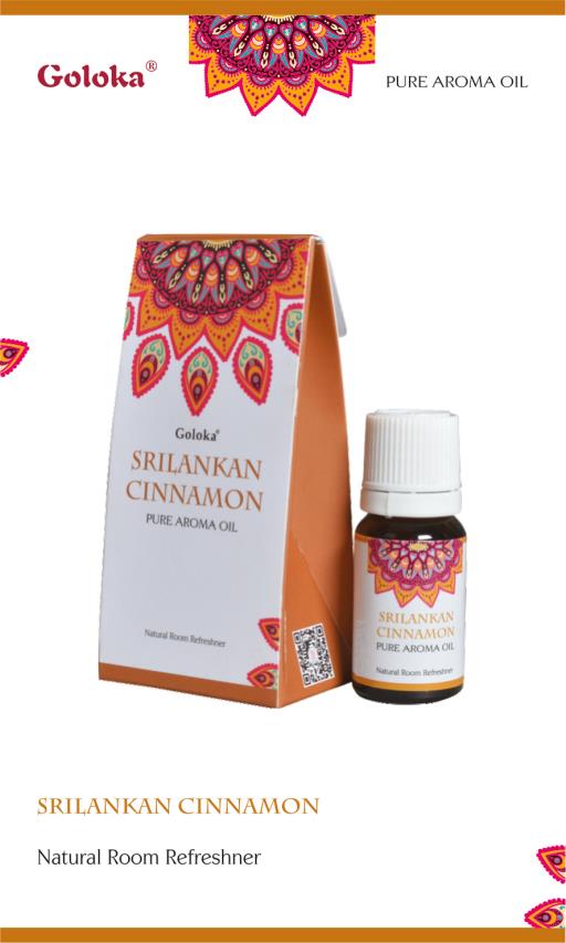 Goloka - Aid Charity while Enjoying Quality Cinnamon Aroma Oil 10Ml 10Ml/ Bottle 12 Bottles/ Box