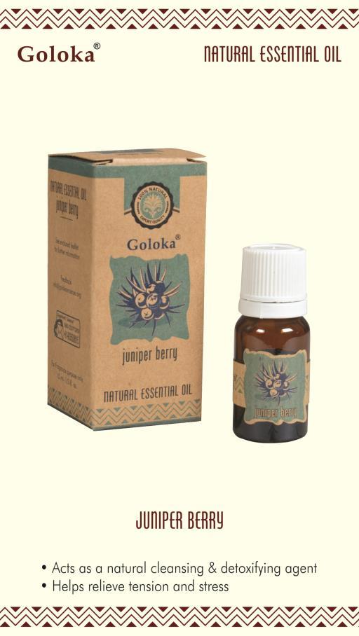 Goloka - Aid Charity while Enjoying Quality Juniper Berry Natural & Undiluted Essential Oil 10Ml 10Ml/ Bottle 12 Bottles/ Box