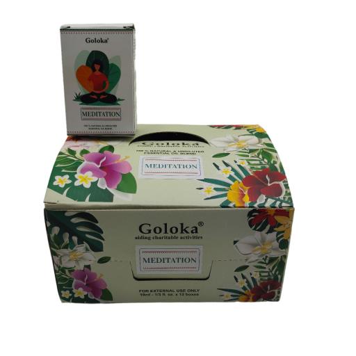 Goloka - Aid Charity while Enjoying Quality Meditation Natural & Undiluted Essential Oil Blend 10Ml/ Bottle 12 Bottles/ Box