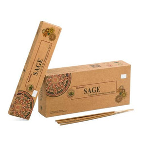 Goloka - Aid Charity while Enjoying Quality Organika Sage Incense Sticks 15G 7.8" 15G/ Pack 6 Packs/ Box