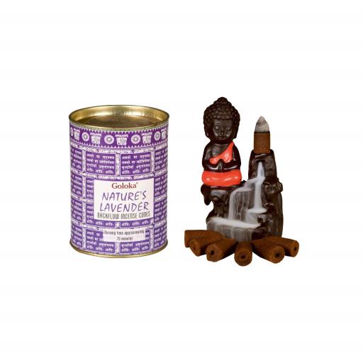 Goloka - Aid Charity while Enjoying Quality Nature'S Lavender Backflow Incense Cones 144 Pcs 1.5