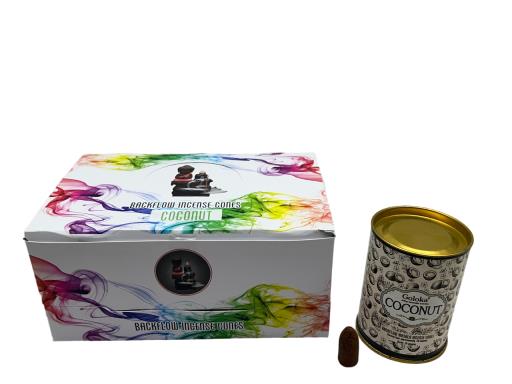 Goloka - Aid Charity while Enjoying Quality Coconut Backflow Incense Cones 144 Pcs 1.5