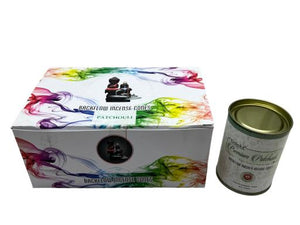 Goloka - Aid Charity while Enjoying Quality Patchouli Backflow Incense Cones 144 Pcs 1.5" 24 Cones (95G Approx.)/ Tin Canister 6 Tins/ Display Box