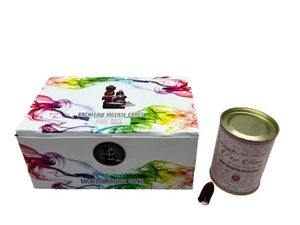 Goloka - Aid Charity while Enjoying Quality Pure Rose Backflow Incense Cones 144 Pcs 1.5" 24 Cones (95G Approx.)/ Tin Canister 6 Tins/ Display Box