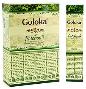 Goloka - Aid Charity while Enjoying Quality Premium Patchouli Incense Sticks 15G 7.8" 15G/ Pack 12 Packs/ Box