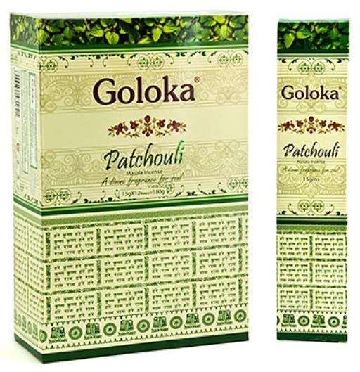 Goloka - Aid Charity while Enjoying Quality Premium Patchouli Incense Sticks 15G 15G/ Pack 12 Packs/ Box