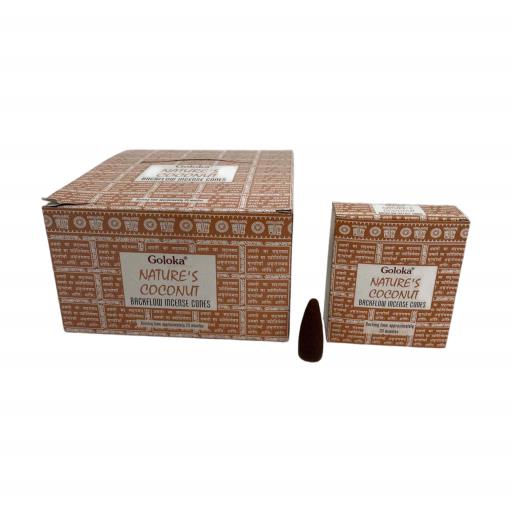 Goloka - Aid Charity while Enjoying Quality Nature'S Coconut Backflow Incense Cones 120 Pcs 1.5