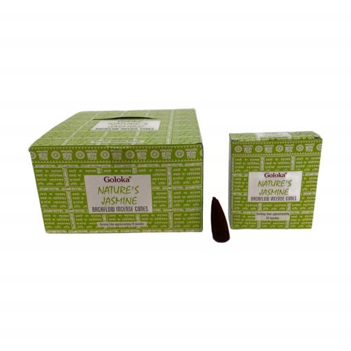 Goloka - Aid Charity while Enjoying Quality Nature'S Jasmine Backflow Incense Cones 120 Pcs 1.5