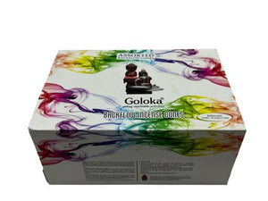 Goloka - Aid Charity while Enjoying Quality Assorted Masala Backflow Incense Cones 1.5" Frank&Myrrh/Lemon Grass/Lavender/White Sage/Sandalwood/Patchouli