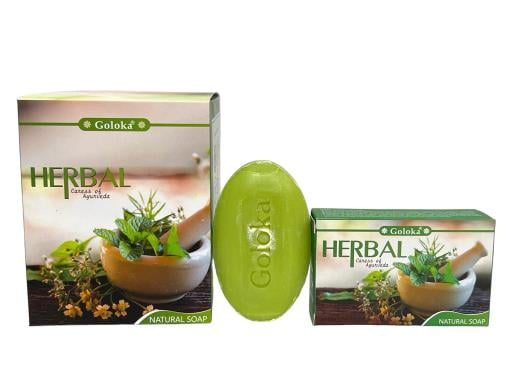 Goloka - Aid Charity while Enjoying Quality Herbal Natural Soap 75G 1 Soap Bar/ Inner Box