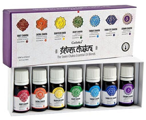 Goloka - Aid Charity while Enjoying Quality Seven Chakra Essential Oil Blend Gift Pack 10Ml/ Bottle 7 Bottles/ Box