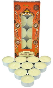 Goloka - Aid Charity while Enjoying Quality Vanilla Tealight Candle 10 Tealight /Box With 3:30 Hours Burn Time