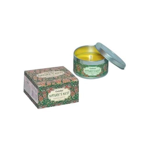 Goloka - Aid Charity while Enjoying Quality Nature'S Nest Travel Tin Candle 2.46Oz/ Tin With 6-10 Hour Burn Time