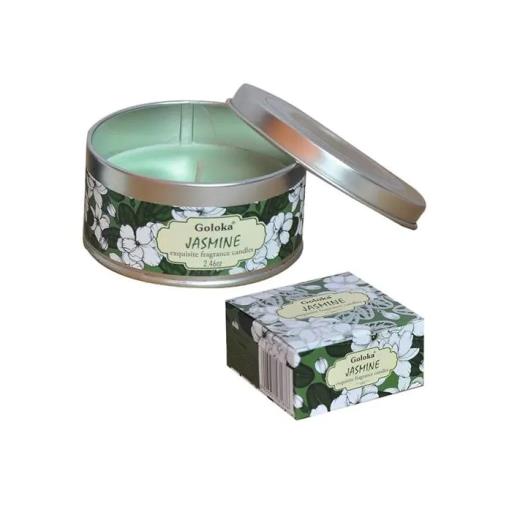 Goloka - Aid Charity while Enjoying Quality Jasmine Travel Tin Candle 2.46Oz/ Tin With 6-10 Hour Burn Time