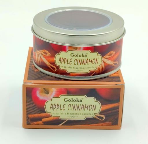 Goloka - Aid Charity while Enjoying Quality Apple Cinnamon Travel Tin Candle 2.46Oz/ Tin With 6-10 Hour Burn Time