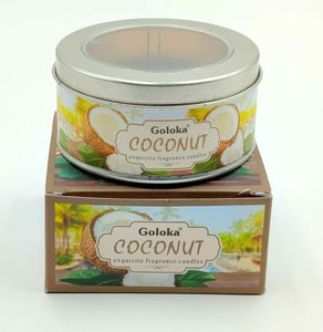 Goloka - Aid Charity while Enjoying Quality Coconut Travel Tin Candle 2.46Oz/ Tin With 6-10 Hour Burn Time