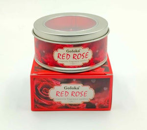 Goloka - Aid Charity while Enjoying Quality Red Rose Travel Tin Candle 2.46Oz/ Tin With 6-10 Hour Burn Time