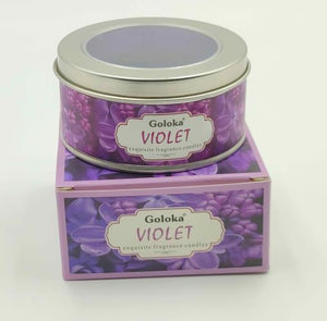 Goloka - Aid Charity while Enjoying Quality Violet Travel Tin Candle 2.46Oz/ Tin With 6-10 Hour Burn Time