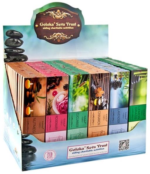 Goloka - Aid Charity while Enjoying Quality Aromatherapy Series 6 Doz 15G Display 