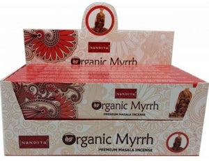 Nandita Fragrances Myrrh Incense Sticks 15G 7.8" 15 G/ Pack 12 Packs/ Display Box