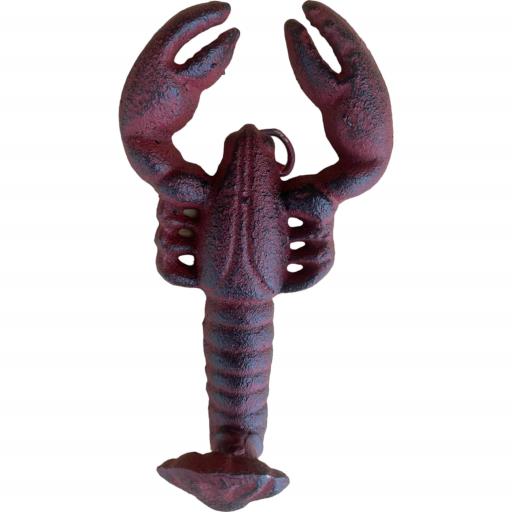 Blue Harbour Cast Iron Rustic Metallic Red Lobster Clothes Hanger Wall Mount Key Towel Hat Or Cloth Hook/ Cloth Hanger 