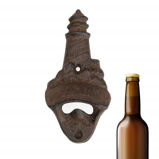 Blue Harbour Cast Iron Bottle Opener Lighthouse Brown 