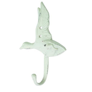 Blue Harbour Cast Iron Clothes Hanger Geese Ivory