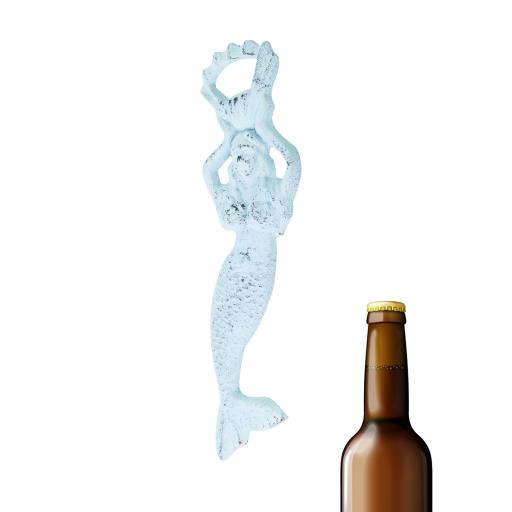 Blue Harbour Cast Iron Bottle Opener Mermaid With Seashell White