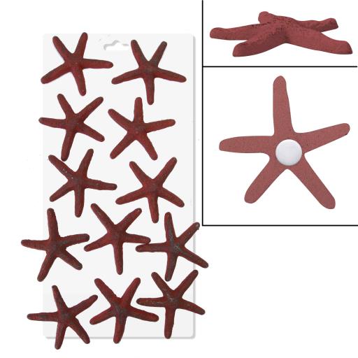 Blue Harbour Cast Iron Starfish Magnet With Metal Board (Order Multiple/12) Red