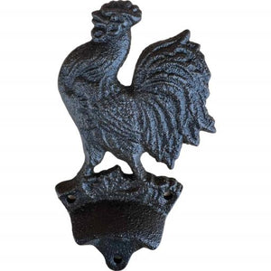 Western Flare Cast Iron Rustic Metallic Intense Brown Rooster Wall Mount Bottle Opener 