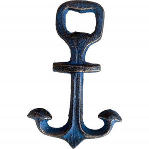 Blue Harbour Cast Iron Rustic Metallic Blue/Bronze Pastel Anchor Bottle Opener 