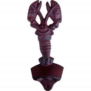 Blue Harbour Cast Iron Rustic Metallic Red Lobster Wall Mount Bottle Opener 