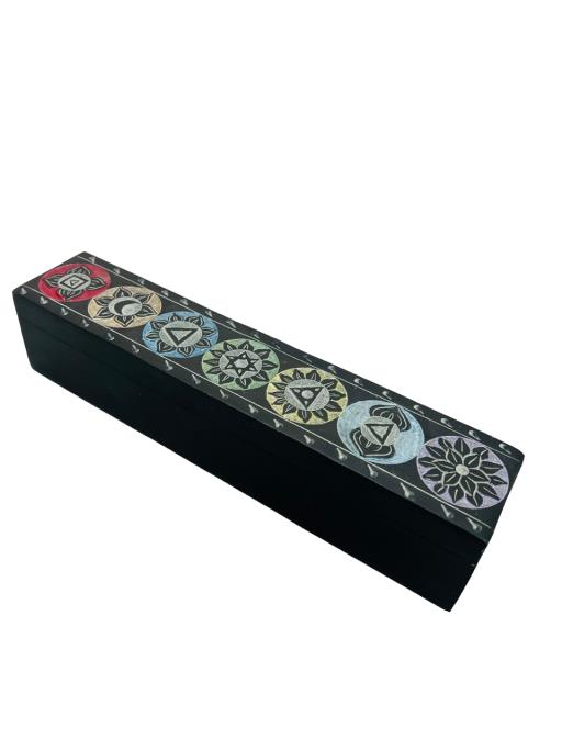 ZenN Incense Storage Burner Seven Chakra Purple Indigo Blue Green Yellow Orange Red Natural Produc