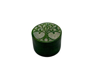 ZenN Trinket Box Engraved Tree Of Life Natural Green Tones Natural Product Colour & Size May Vary