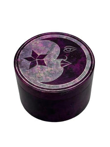 ZenN Trinket Box Engraved Moon & Star Natural Purple Tones Natural Product Colour & Size May Vary