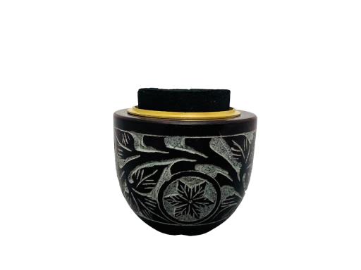 ZenN Charcoal Burner Leaf And Flower With Brass Jali Burgundy